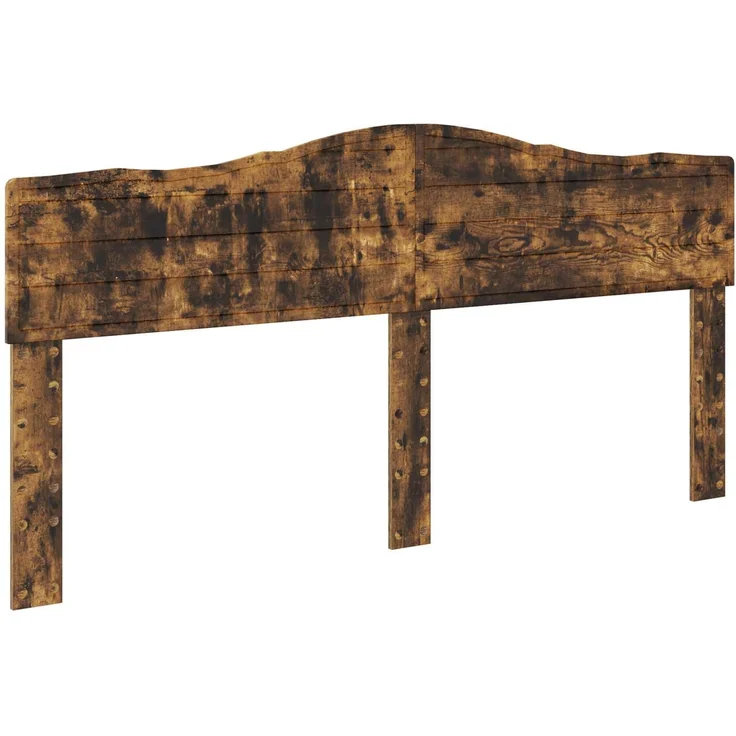 vidaXL Bettrahmen Geräucherte Eiche 200 x 200 cm Massives Kiefernholz 3412857 – Bild 5