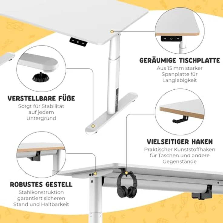 Höhenverstellbarer Kinderschreibtisch Ringe [pro. tec] – Bild 7