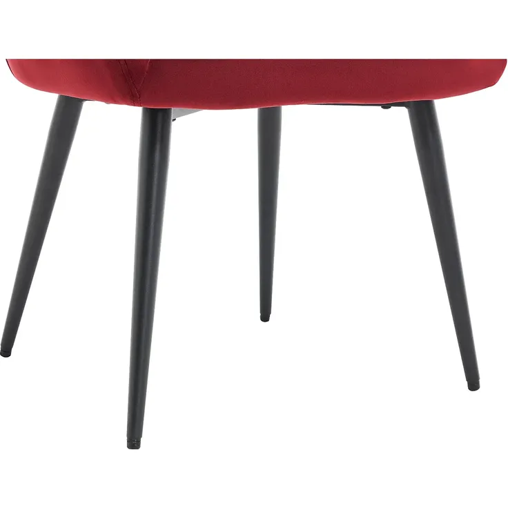 Vente-unique - PEGA Stuhl SamtStoff Rot - B 62 cm x H 78 cm x L 58,5 cm – Bild 6