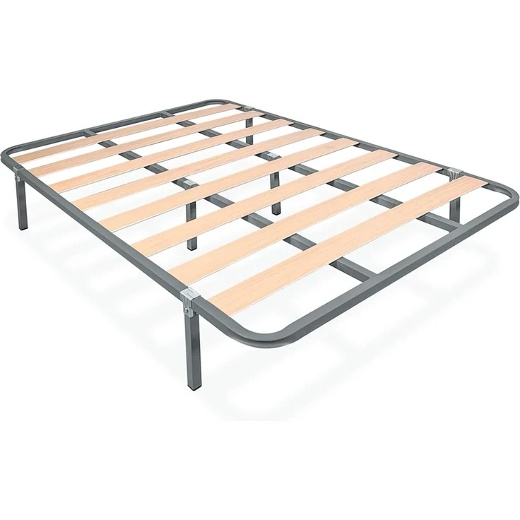 Homey - Lattenrost 30x30 mm mit Füßen, Stahlrohr 30x30 mm, Epoxidfarbe Grau, 135x190