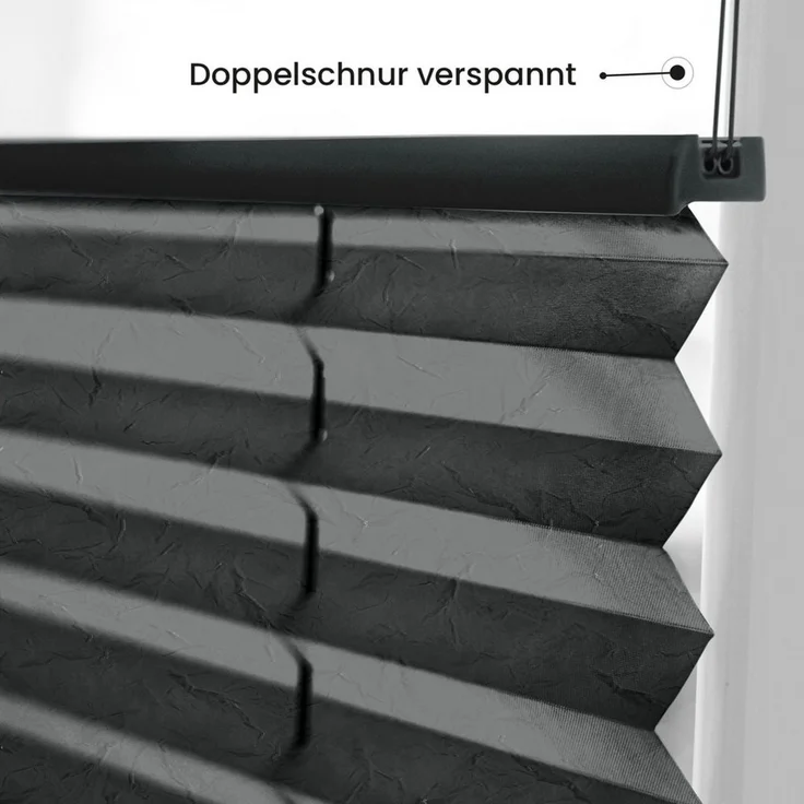 Sonello Plissee crush Klemmfix ohne Bohren, blickdicht, Klemmfix, verspannt, 30x100 cm Anthrazit Faltrollo, Easyfix, Blickdicht, Lichtschutz Sonnenschutzrollo verspannt, Jalousie Rollo für Fenster & Tür, einfache Montage, in verschiedenen Farben und... – Bild 2