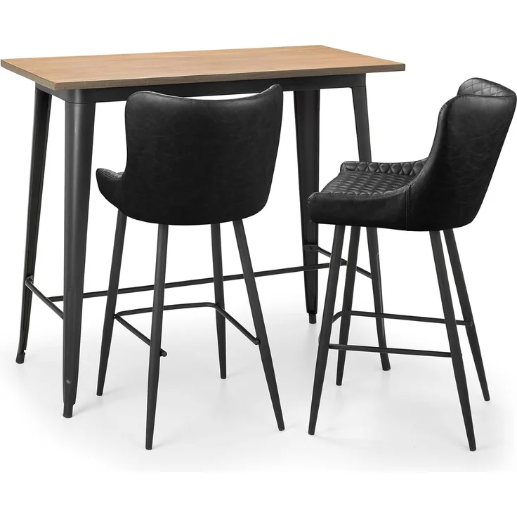 Julian Bowen Luxuriöser Barhocker aus Kunstleder - Schwarz – Bild 6