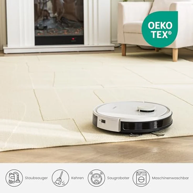 Sonive Geometrisch Teppich Wasserabweisend rutschfest 200×290 cmBeige | Weiche Fußmatte Außen Innen für Wohnzimmer, Schlafzimmer, Kinderzimmer Waschbarer Küchenteppich – Bild 6