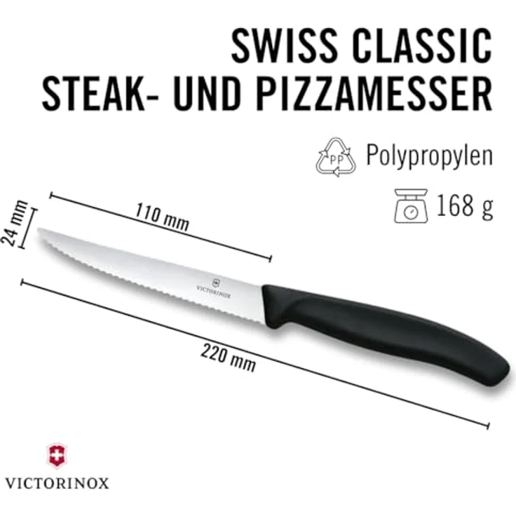 Victorinox 'Swiss Classic' Steakmesser, 6 tlg., Edelstahl schwarz, 11 cm – Bild 3