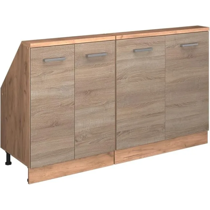 Dachschrägenschrank-Set Rion Sonoma/Goldkraft Eiche 2er Set Vicco