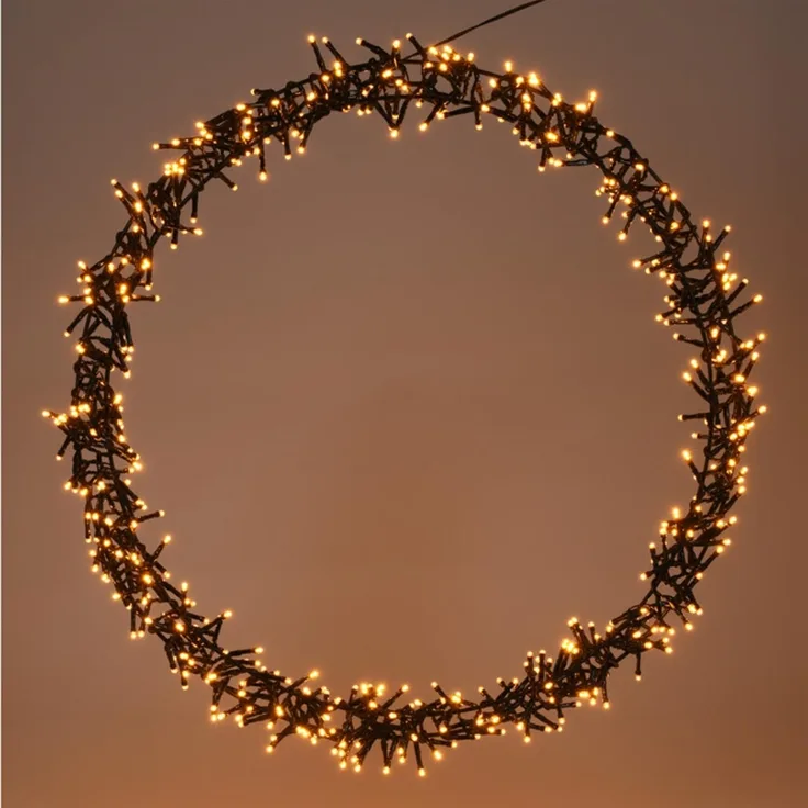 Mojawo Lichtervorhang Türkranz 400 LED Tischdekoration LED Kranz Ø48cm IP44 Außenbeleuchtung