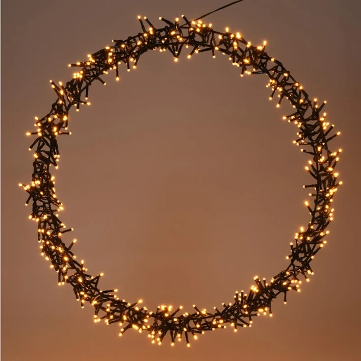 Mojawo Lichtervorhang Türkranz 400 LED Tischdekoration LED Kranz Ø48cm IP44 Außenbeleuchtung – Bild 1