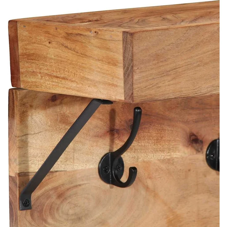 vidaXL Garderobenständer 73 x 19 x 23 cm Braun Massivholz Akazie 4102746 – Bild 7