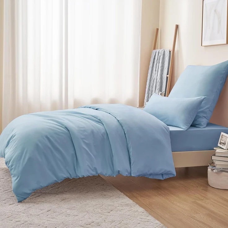 Bettwäsche 155x220 Blau Set mit Kissenbezug Mikrofaser Weich und Bügelfrei – Bild 5
