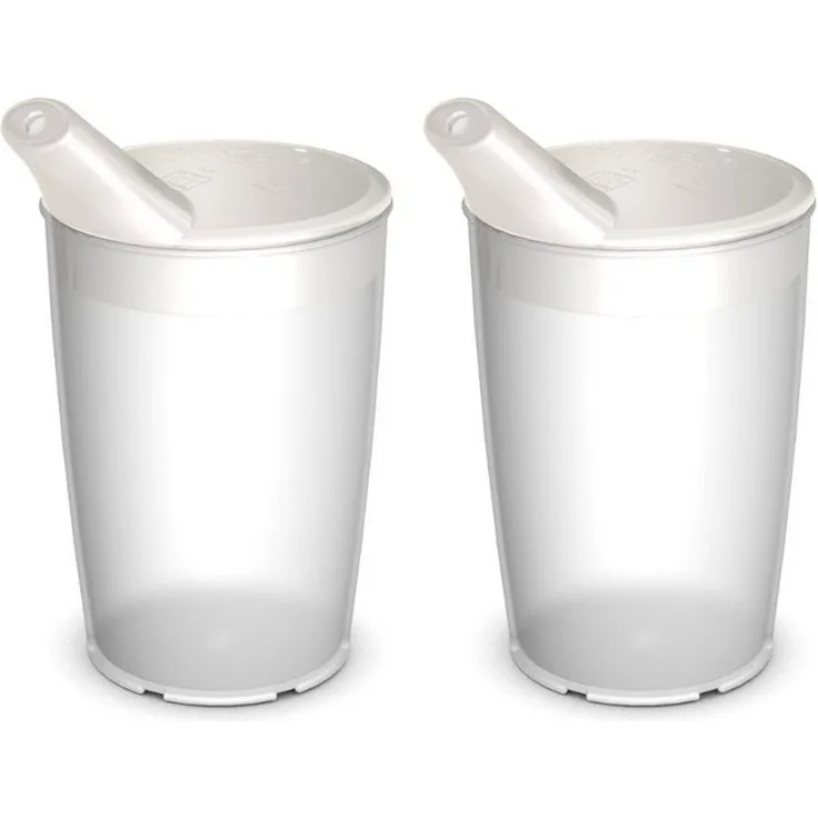Ornamin Schnabelbecher Pflegebecher mit Schnabelaufsatz/Trinkaufsatz, 2-tlg, Kunststoff, Trinkhilfe l Alltagshilfe l BPA-frei l bruchstabil l Made in Germany