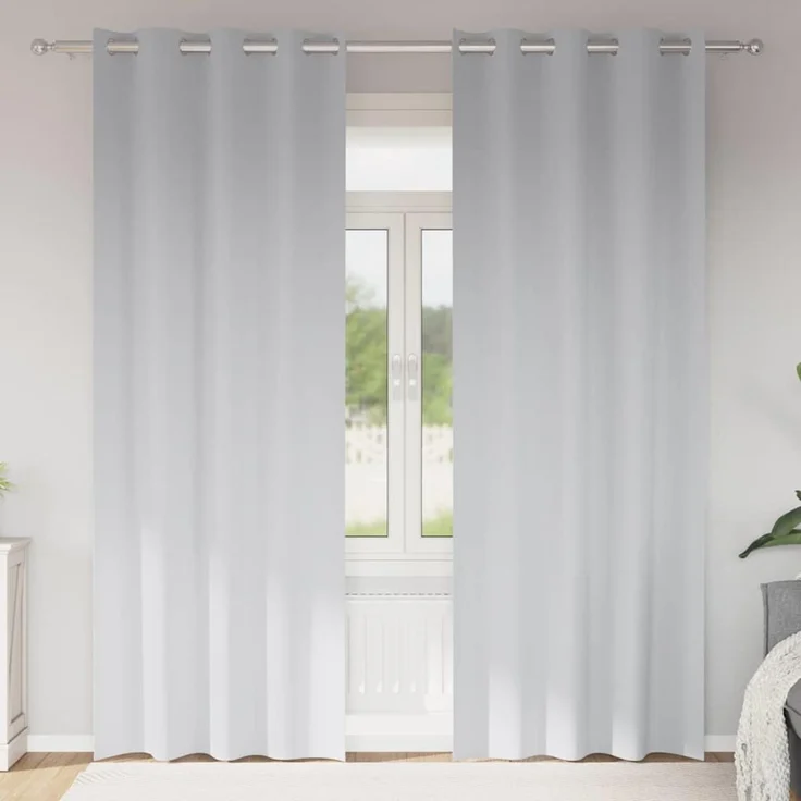 Verdunkelungs-Vorhänge | für Wohnzimmer & Schlafzimmer mit Ringen 2 pcs Helles Grau – Bild 2