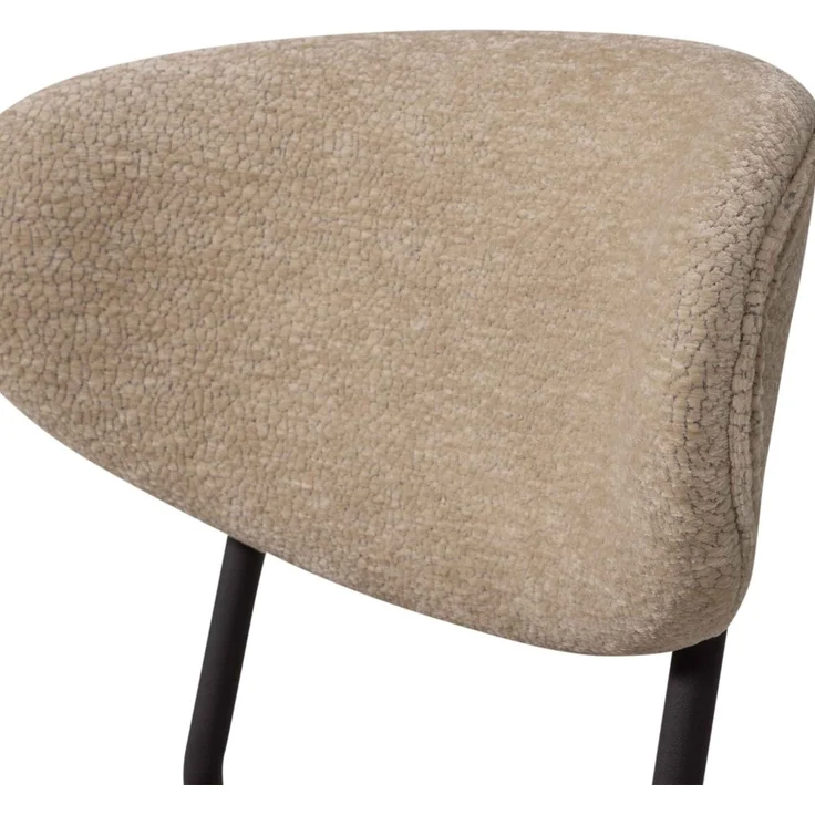 Esszimmerstuhl Kjeld 2er-Set aus Chenille, modern mit Metallgestell, natur, weich gepolstert – Bild 6