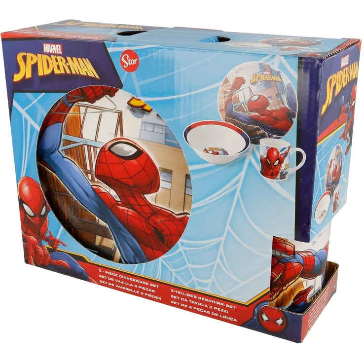 Spider-Man Snack Set 3 teilig aus Keramik mit Teller Schale und Tasse Geschenkbox – Bild 1