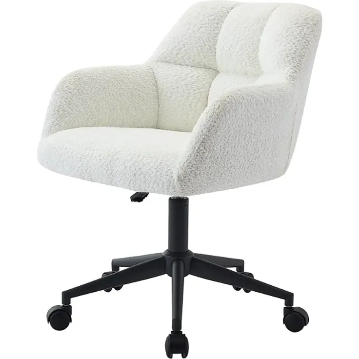 Vente-unique - PEGA Bürostuhl StoffSamt Beige - B 60 cm x H 76 cm86 cm x L 59 cm – Bild 2