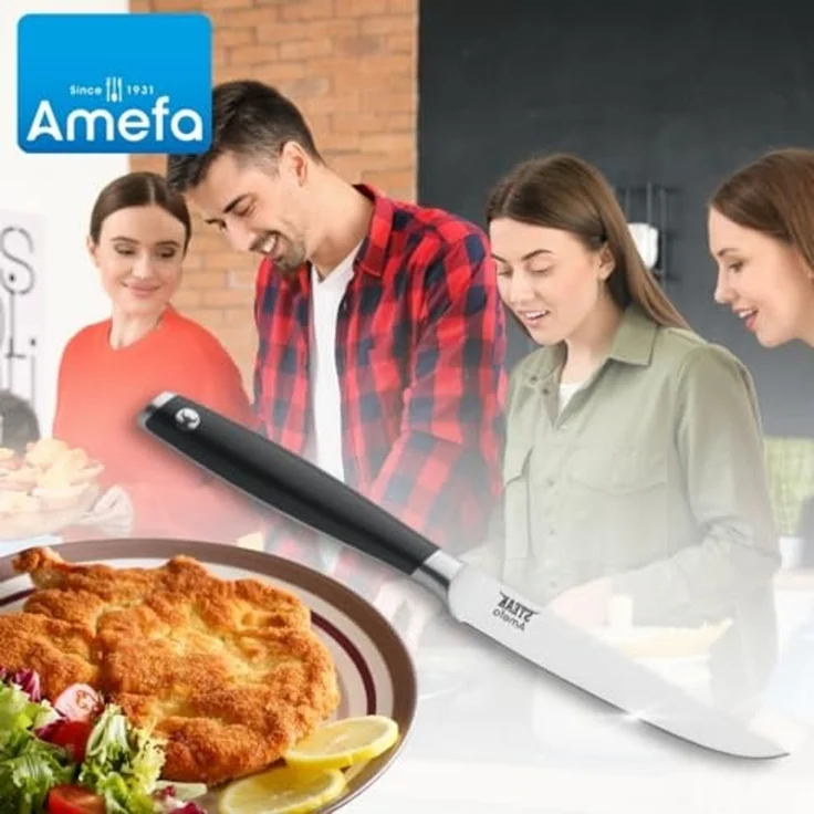 Amefa TENDERLOIN Steakmesser Set 2-teilig schwarz hochglanzpoliert – Bild 6