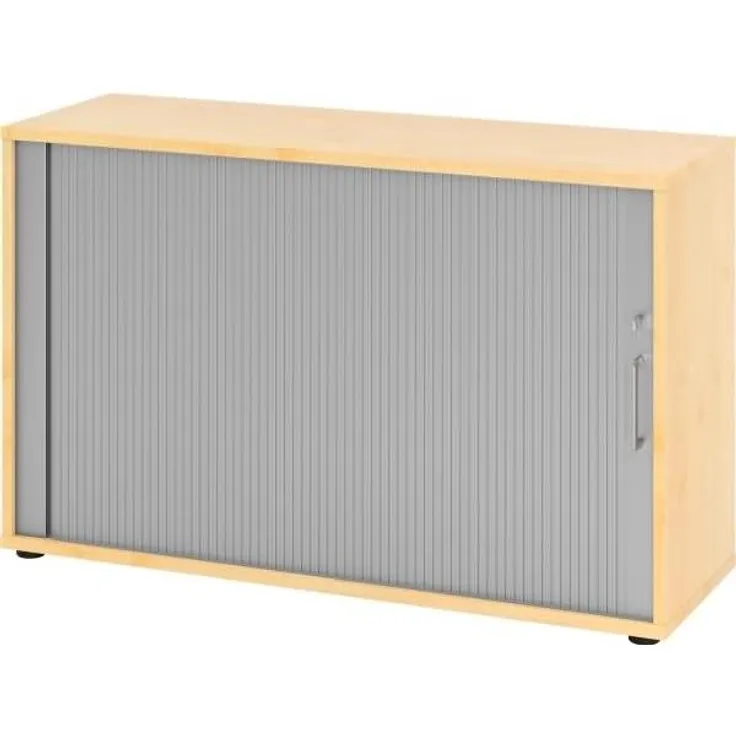 Rolladenschrank 2 OH BxTxH 120 x 40 x 74,8 cm Griff BS Ahorn/Sil