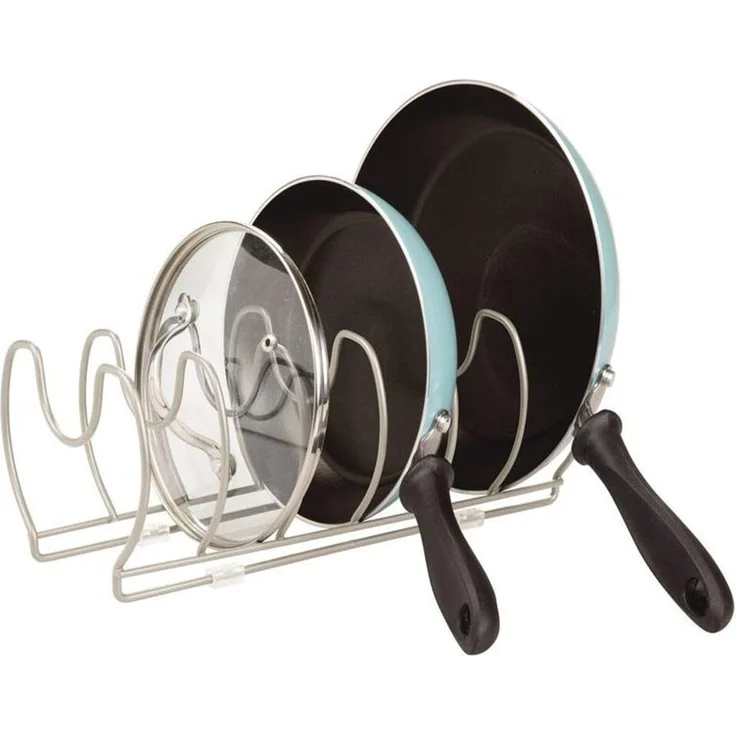 Geschirrablage silber Topfdeckelhalter Pfannenhalter Metall Ständer Rack mDesign – Bild 3