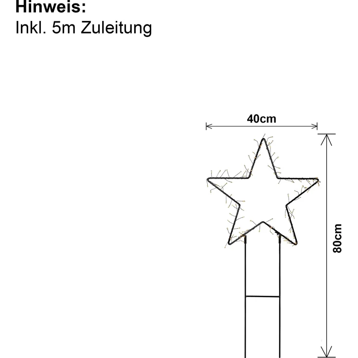LED Spießleuchte ,Silhouette Barlumi', Stern, warmweiß, outdoor, 80cm – Bild 6