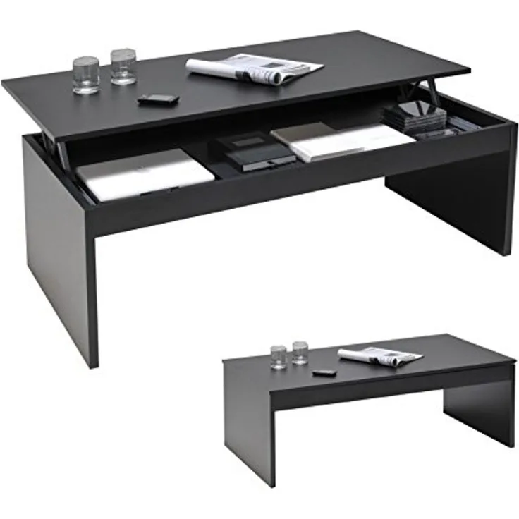 WEBER INDUSTRIES Darwin 026316 Couchtisch, 120 x 42,5 x 60 cm, Schwarz