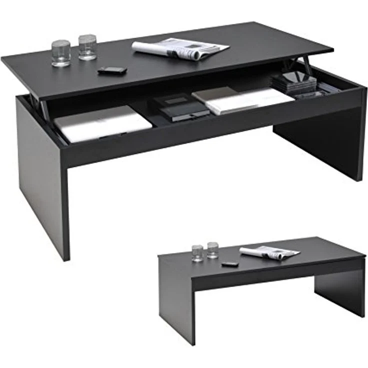 WEBER INDUSTRIES Darwin 026316 Couchtisch, 120 x 42,5 x 60 cm, Schwarz – Bild 1
