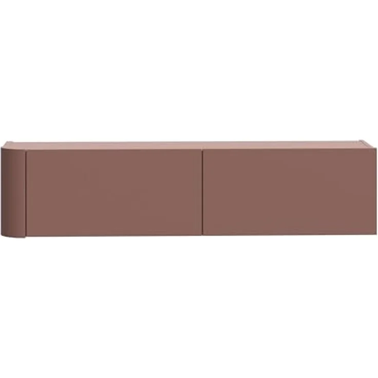 Forte BREATHTAKER Hängeschrank 130, modern minimalistisch, 2-türig, Holzwerkstoff, Wandmontage, Wohnzimmer, Terrakotta, 128,6 cm breit x 30,1 cm hoch x 34 cm tief – Bild 3