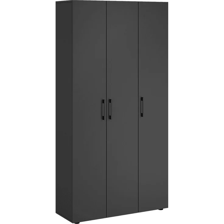 Bellamio 'Apol' Mehrzweckschrank, schwarz, 176x33x90 cm, Putzschrank mit 3 Türen und 5 Regalen, Besenschrank mit Staubsaugerfach – Bild 9