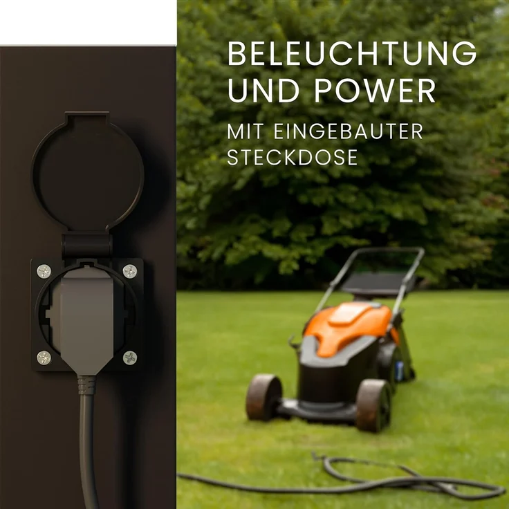 MATO Wegeleuchte mit Steckdose - inkl. Erdspieß, E27 Fassung, Höhe 50 cm - Outdoor Pollerleuchte aus Edelstahl IP44 - Wegleuchte, Sockelleuchte, Standleuchte, Wegeleuchten außen Strom – Bild 6