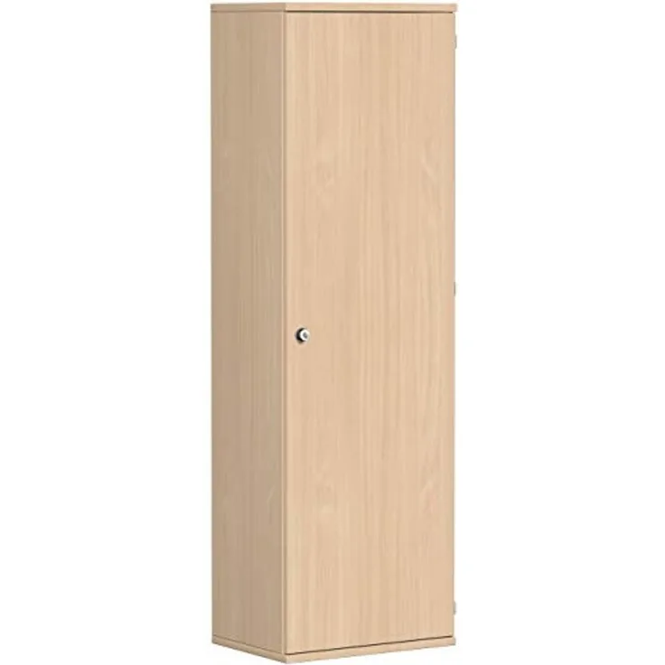 Garderobenschrank mit ausziehbarem Garderobenhalter, 60x42x192cm, Buche