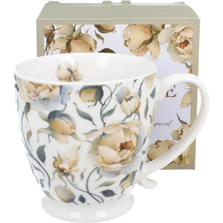 DUO Becher mit Fuß ENGLISH ROSES WHITE, 510 ml, New Bone China Porzellan – Bild 2