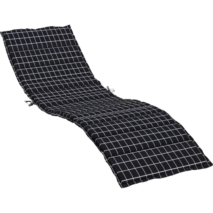 vidaXL Sonnenliegen-Auflage Schwarz Karomuster Oxford-Gewebe 361444 – Bild 2