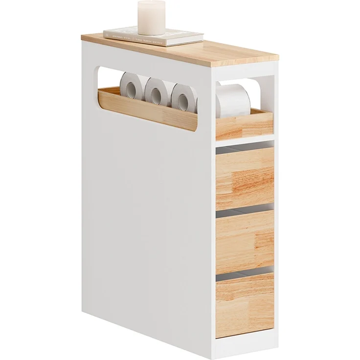 SoBuy BZR54-III-WN Badunterschrank, MDF, Melamin, Weiß, 23 x 82 x 65 cm – Bild 5