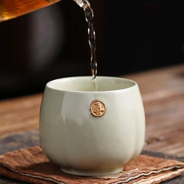 Japanische Keramik Teetassen Set Retro Kung-Fu Tee Sake Becher 4-teilig – Bild 8