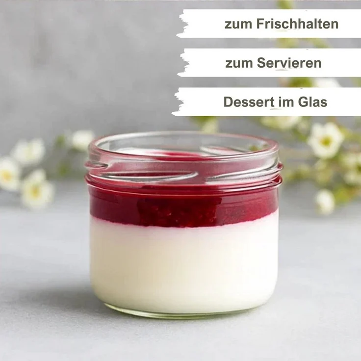 mikken Marmeladenglas Einmachglas 210ml mit Schraubdeckel Einkochglas Schraubglas, (Set, 18-tlg), für Kuchen im Glas, für Dessert, zum Aufbewahren, Pasteurisierbar – Bild 4