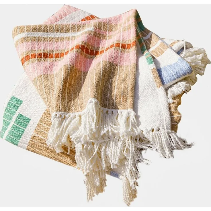 Mirabeau Tagesdecke Plaid Amapina bunt, stilvolles Interieur, Weich gewebt, Reine Baumwolle