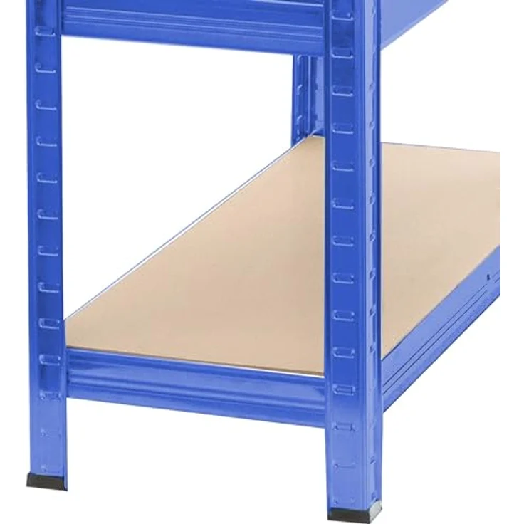 Wiltec Schwerlastregal 120 x 60 x 204 cm, 200kg/Ebene, Steckregal blau, Lastenregal mit 5 Ablagen, Werkstattregal – Bild 8