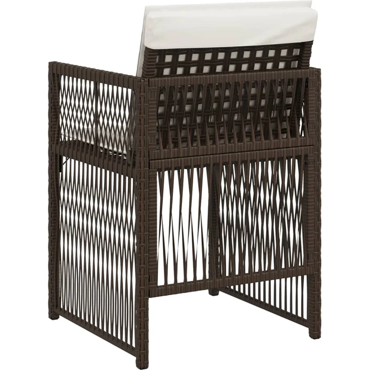 vidaXL Gartenstühle mit Kissen 4 Stk. Braun Poly Rattan 364969 – Bild 6