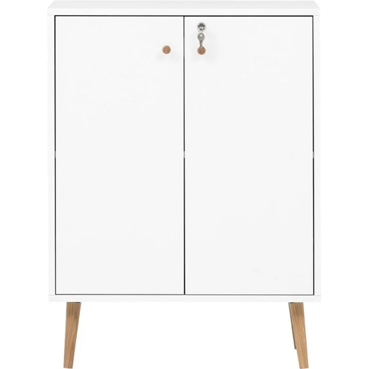 Lomadox Aktenschrank JASLO-80 Büro abschließbar in Kreideweiß, B/H/T: ca. 65,2/85,5/39 cm – Bild 2