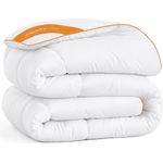 SONGMICS HOME Bettdecke, 200 x 200 cm Steppdecke, Steppbettdecke mit 8 Schlaufen, 300 GSM Decke, Doppelbettdecke, mit Karosteppung, wolkenweiß TDC012W01