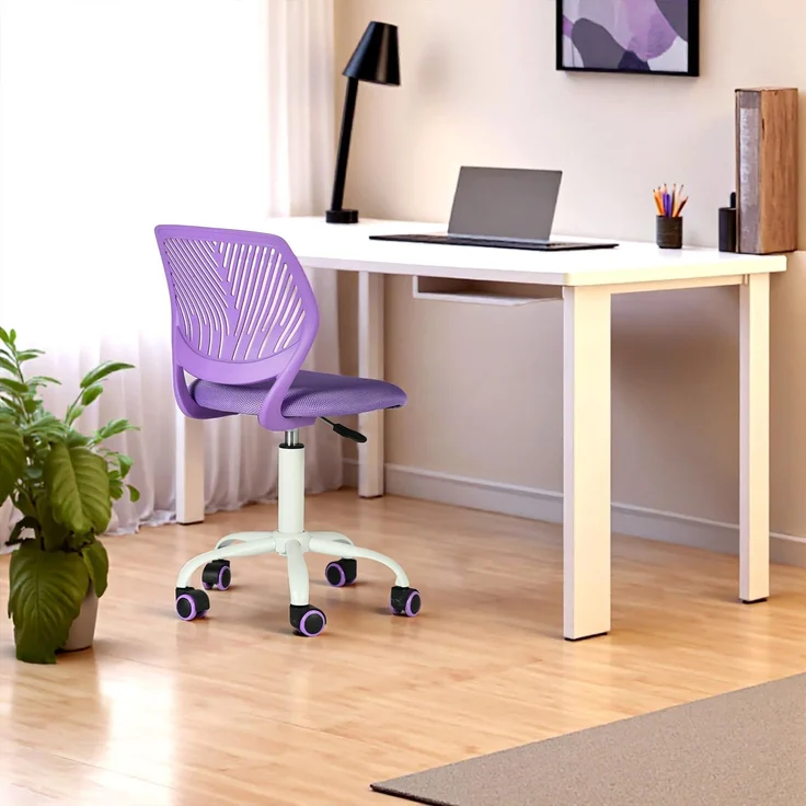 FurnitureR Bürohocker Höhenverstellbar Drehstuhl 360 Grad Drehung Stoffbezug SGS Gaslift 130kg Traglast PU Rollen Weiß