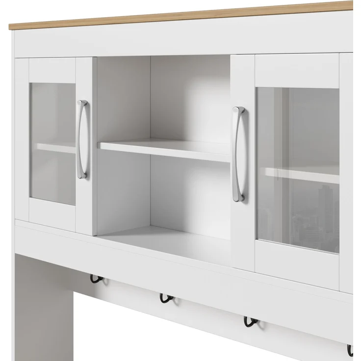 EINHOM Küchenbuffet Buffetschrank mit Aufsatz 175 cm, Küchenschrank mit Glastüren, Weinregal und Hakenleiste, Großer Geschirrschrank Vorratsschrank Küchenschrank für Küche Esszimmer Wohnzimmer – Bild 7