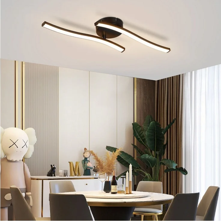Nettlife LED Deckenleuchte Flur Schwarz Modern 6W Deckenseinbauleuchte 3000K Warmweiß, LED fest integriert, Warmweiß, Schlafzimmerlampe Warmweiß LED Deckenbeleuchtung für Küche Flur – Bild 1