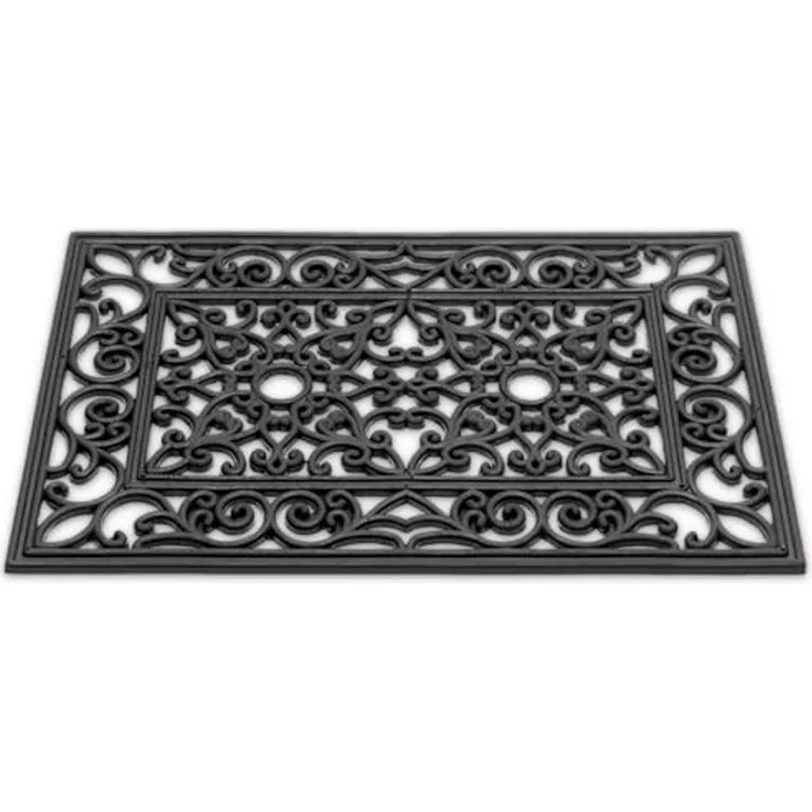 matches21 HOME & HOBBY Fußmatte Hartgummi Fußmatte Ornamente rechteckig 40x60 cm schwarz, rechteckig, Höhe: 12 mm, Wetterfeste Aussen-Bereich Türmatte als Outdoor Schmutzfangmatte