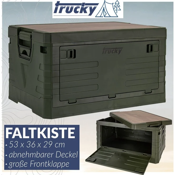 Trucky Faltbox Storage Box Camping Klappbox Klappkiste faltbar Grün Auswahl – Bild 2