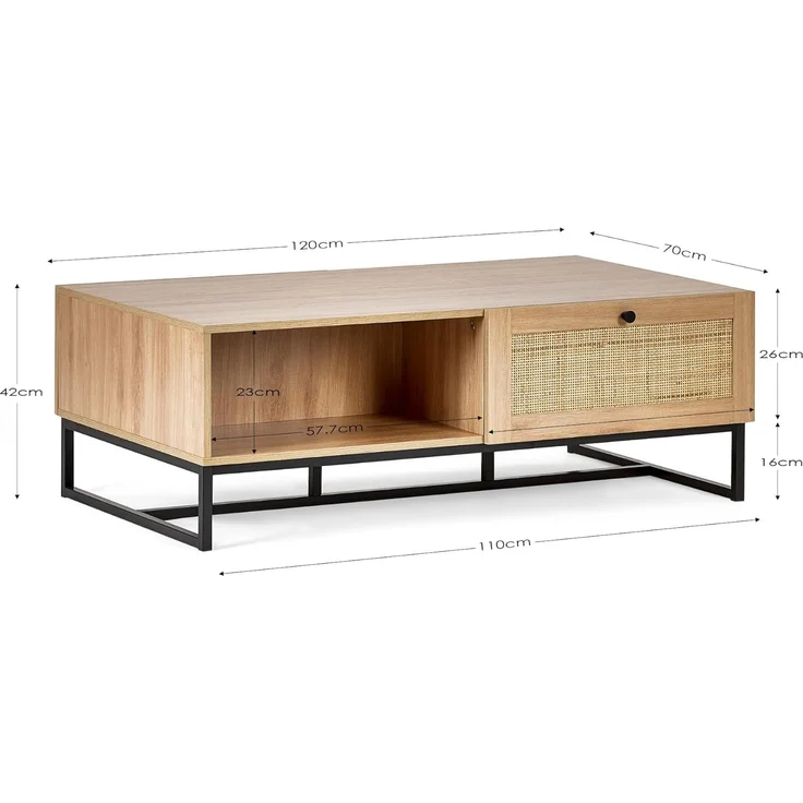 Julian Bowen Padstow Couchtisch, Eiche, Holzwerkstoff, Einheitsgröße – Bild 2