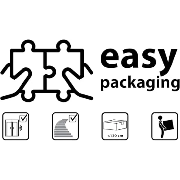 Skraut Home | Esszimmertisch | Küchentisch, Esstisch | 140 | Für 6 Gäste | Hölzerne Beine | Moderner Stil | Zement – Bild 6