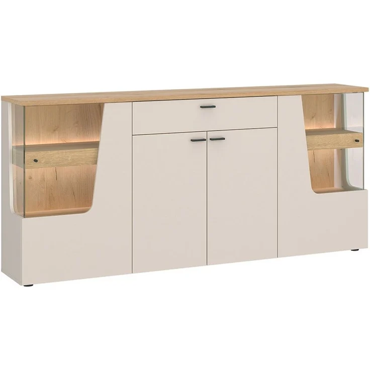 Lomadox Sideboard CARMONA-129, 190 cm breit in Kaschmir & Eiche, 4 Türen & 1 Schublade – Bild 2