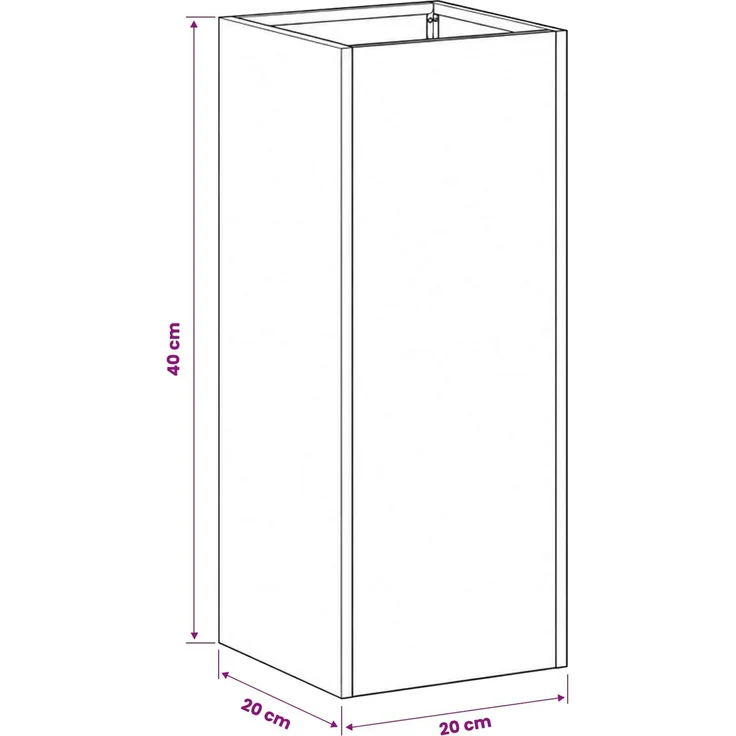 vidaXL Garten-Pflanzgefäß Silber 20 x 20 x 40 cm Edelstahl 8005296 – Bild 7