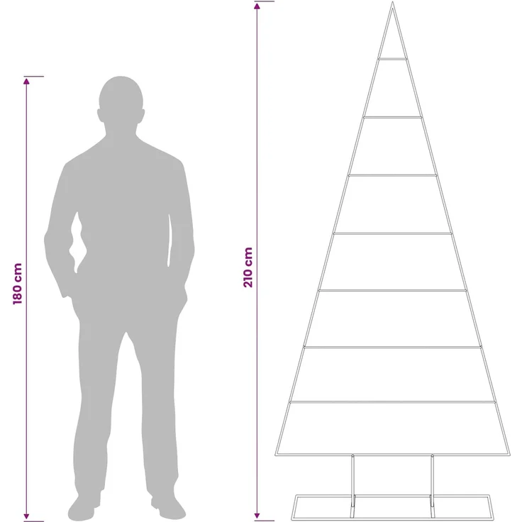 vidaXL Metall Weihnachtsbaum KUOPIO 210 cm Stahl Weiß 42053833 – Bild 8