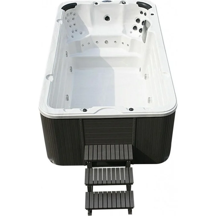 XXL Luxus-LED Swim Spa, 400 x 230 cm, Whirlpool mit Gegenstromanlage, Outdoor-Schwimmbad, V2 – Bild 3
