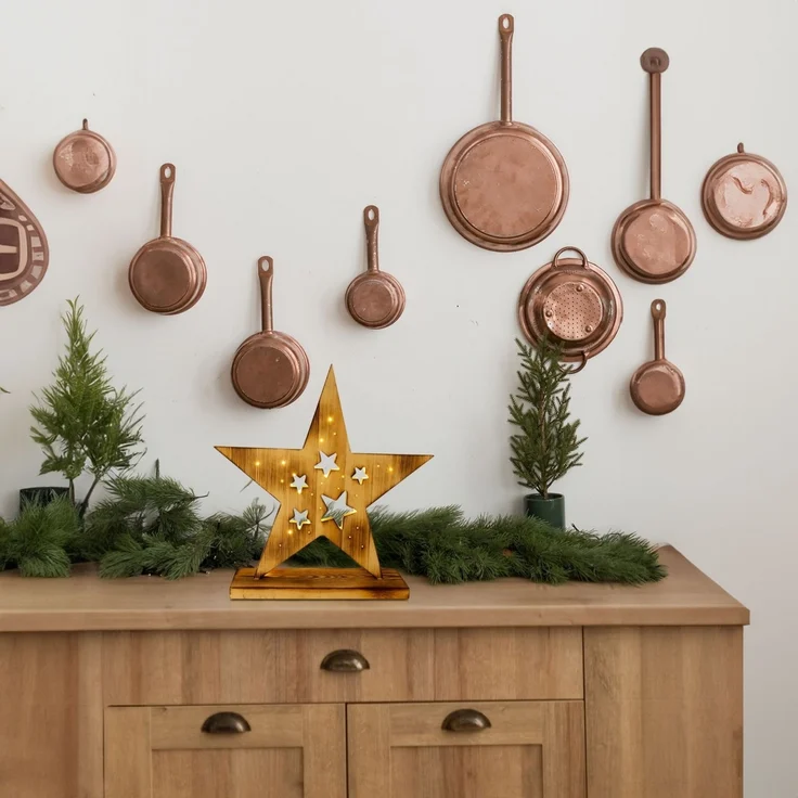 Weihnachtsstern Beleuchtet Holz Stern LED Weihnachtsbeleuchtung Außen 5270327 – Bild 3